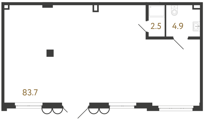Помещение №231 - 91.1 м²